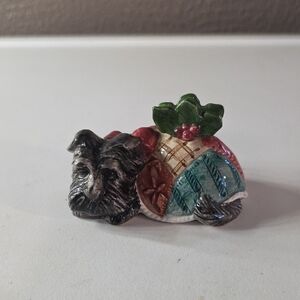 Fitz And Floyd Ceramic Dog Figurine Card Holder